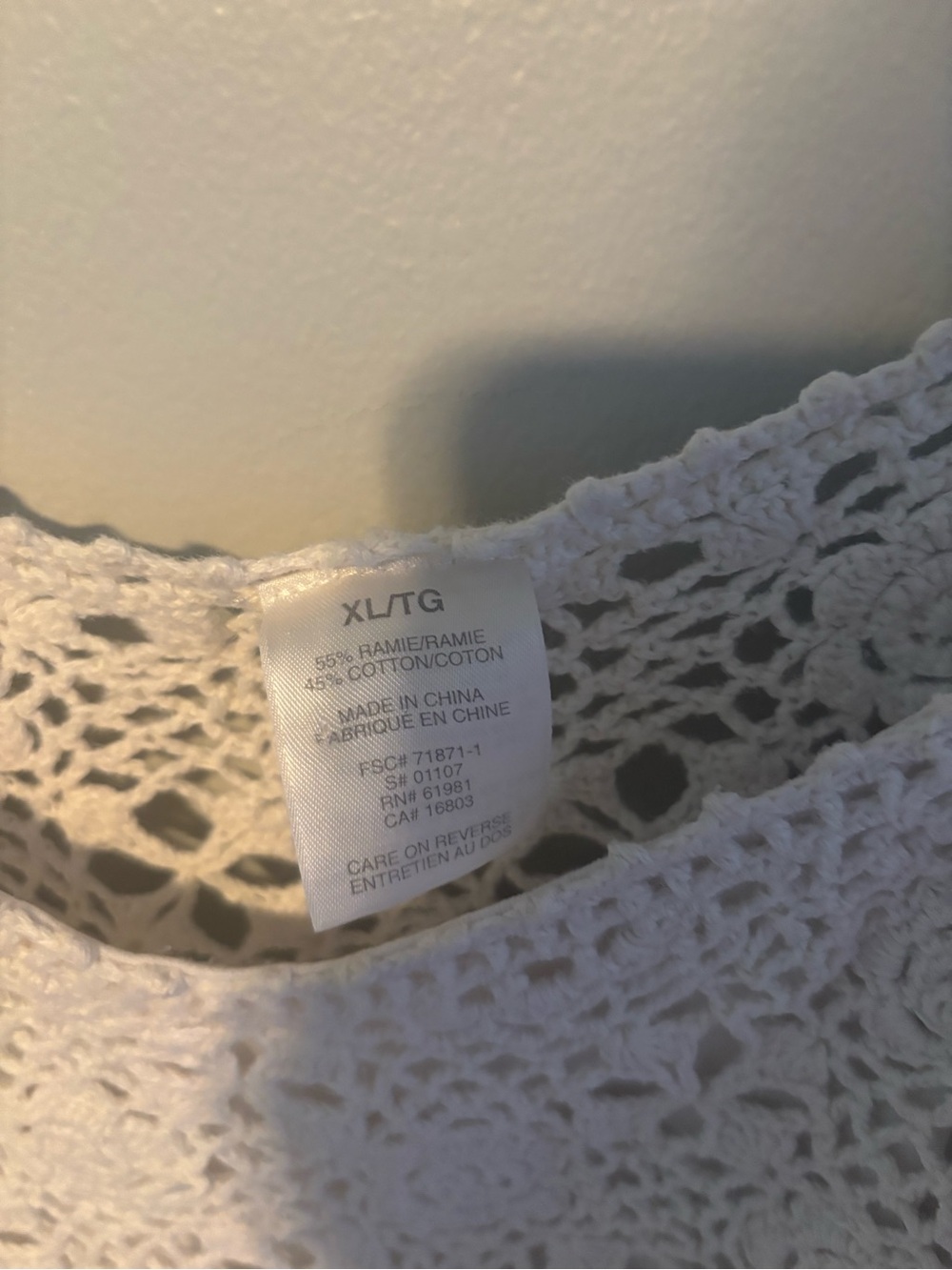 Vintage Cottagecore Bohemian Crochet Lace White Tank Top Prairie Size XL - Picture 3 of 7
